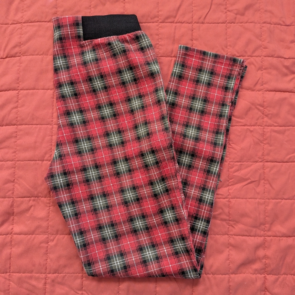 Junk Food Clothing Red Plaid Leggings
